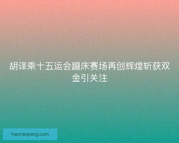 胡译乘十五运会蹦床赛场再创辉煌斩获双金引关注